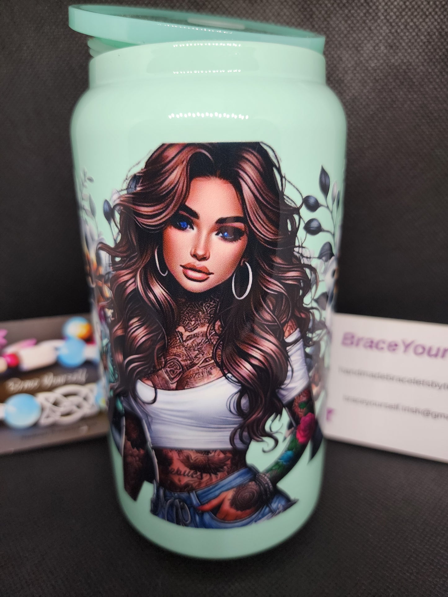 TUMBLER - TATTOO GIRL (stainless steel)