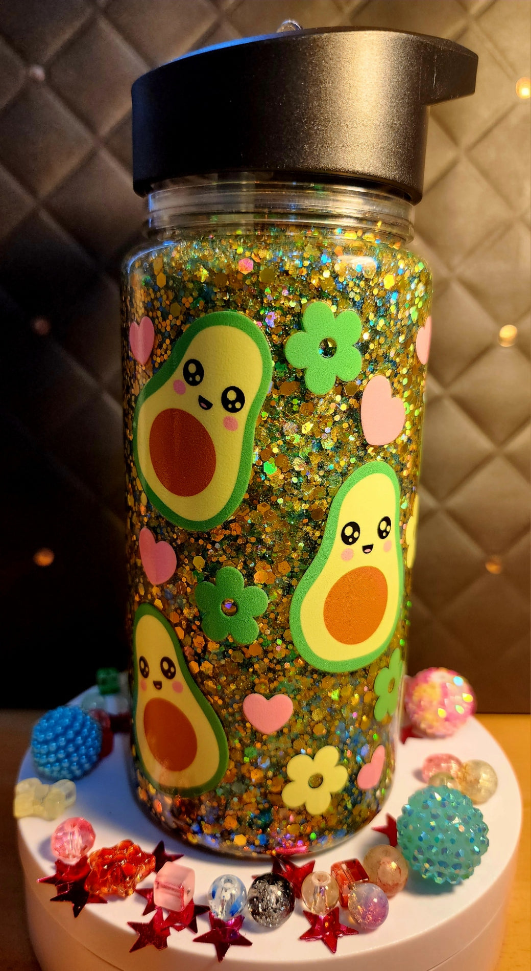 SNOWGLOBE DRINK BOTTLE - AVOCADO (acrylic)