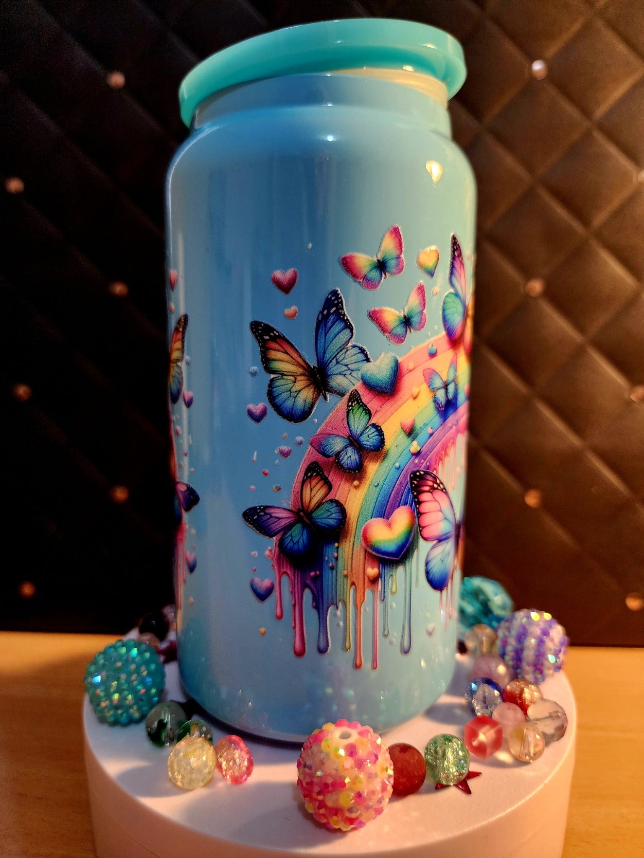 TUMBLER - COLOURED BUTTERFLIES (stainless steel)