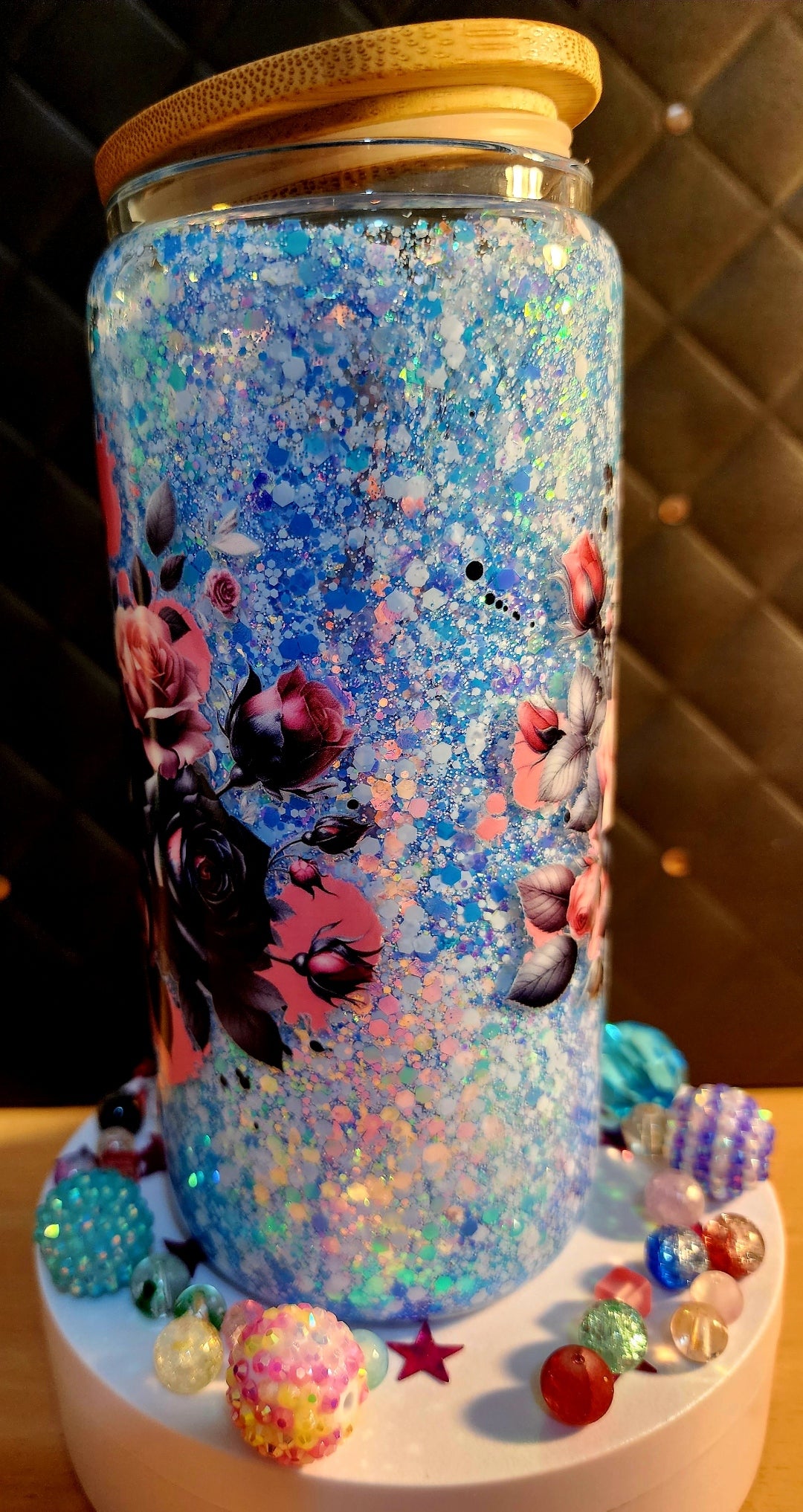 SNOW GLOBE - Tattoo Girl, Blue (Glass)