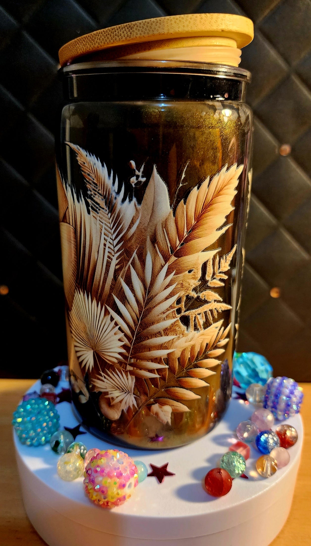 TUMBLER - Brown bow (acrylic)