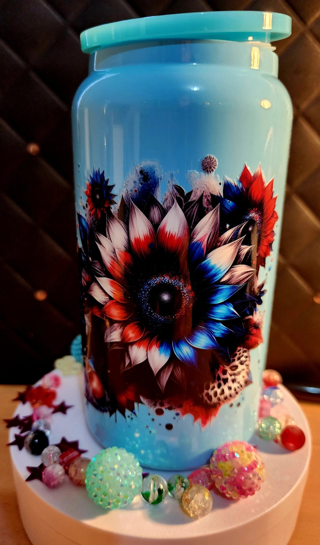 TUMBLER - Tattoo girl with colour flowers (stainless steel)