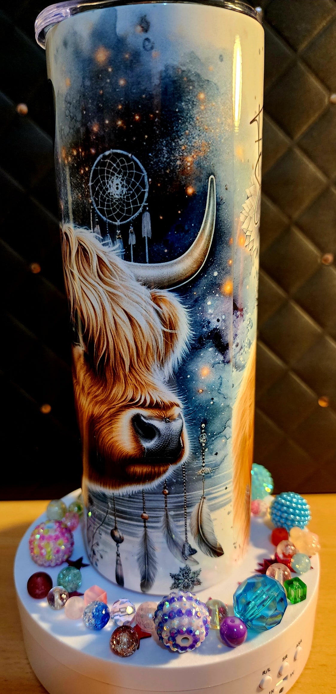 20oz TUMBLER - Tattoo Girl with Highland Cow (stainless steel)