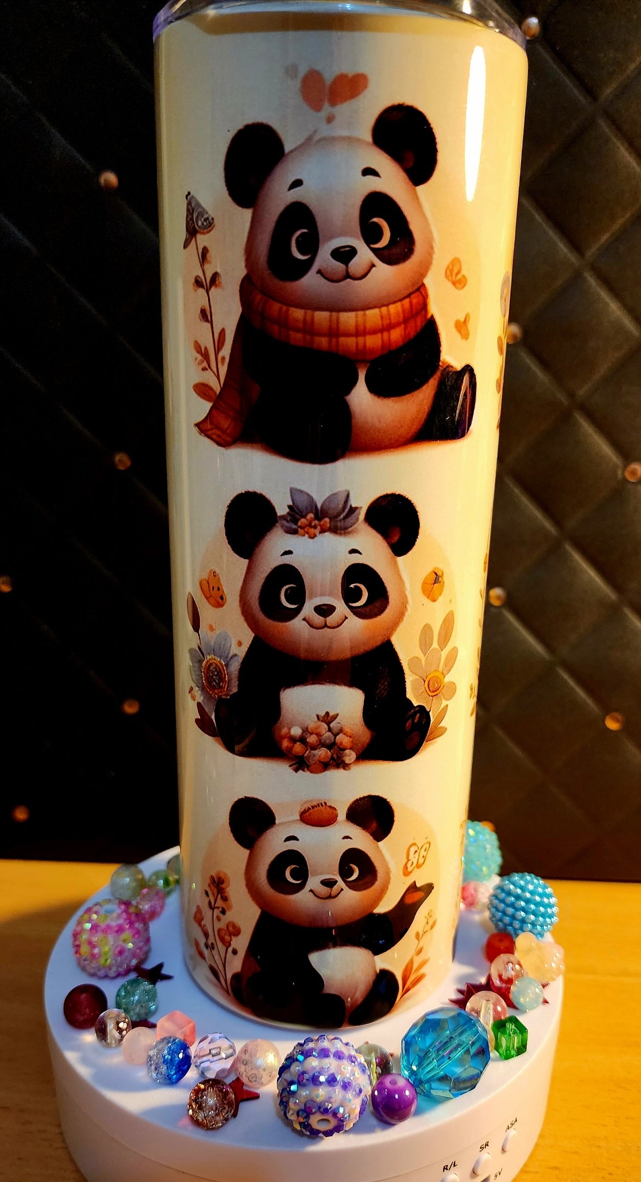 200z TUMBLER - Baby Pandas wearing scarves (stainless steel)