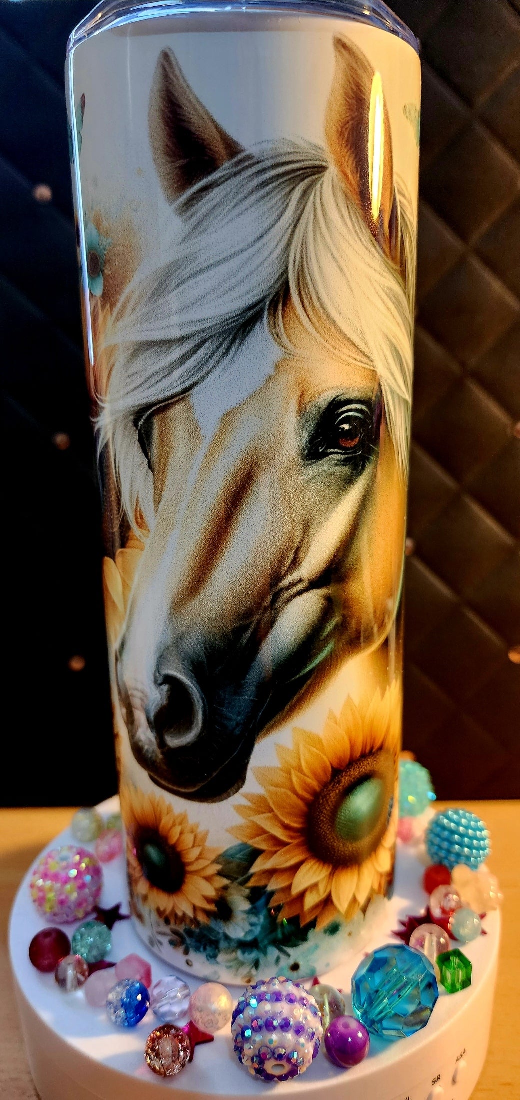 20oz TUMBLER - Horse and sunflowers (stainless steel)