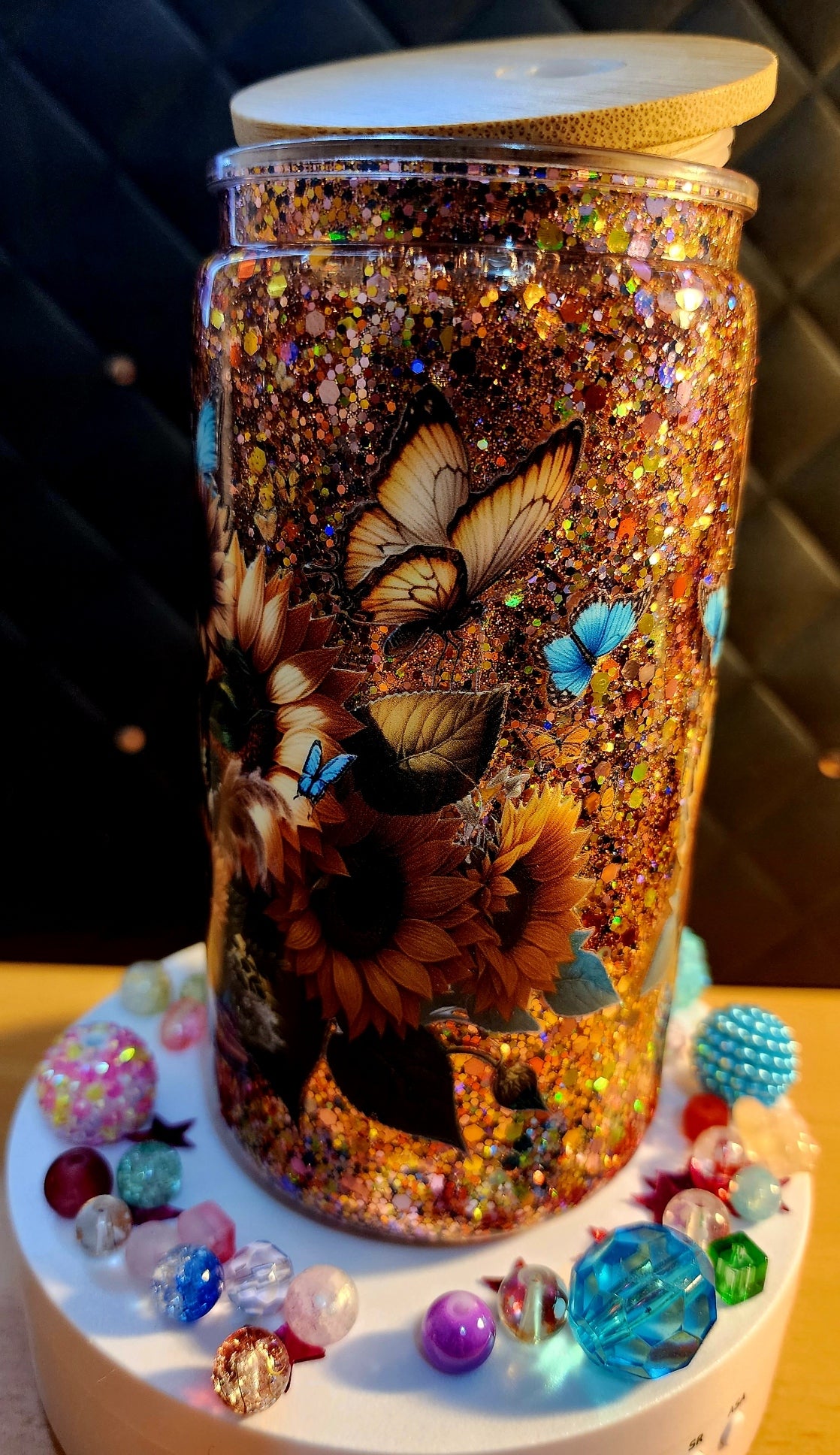 SNOWGLOBE TUMBLER - Cowgirl in green dress (glass)