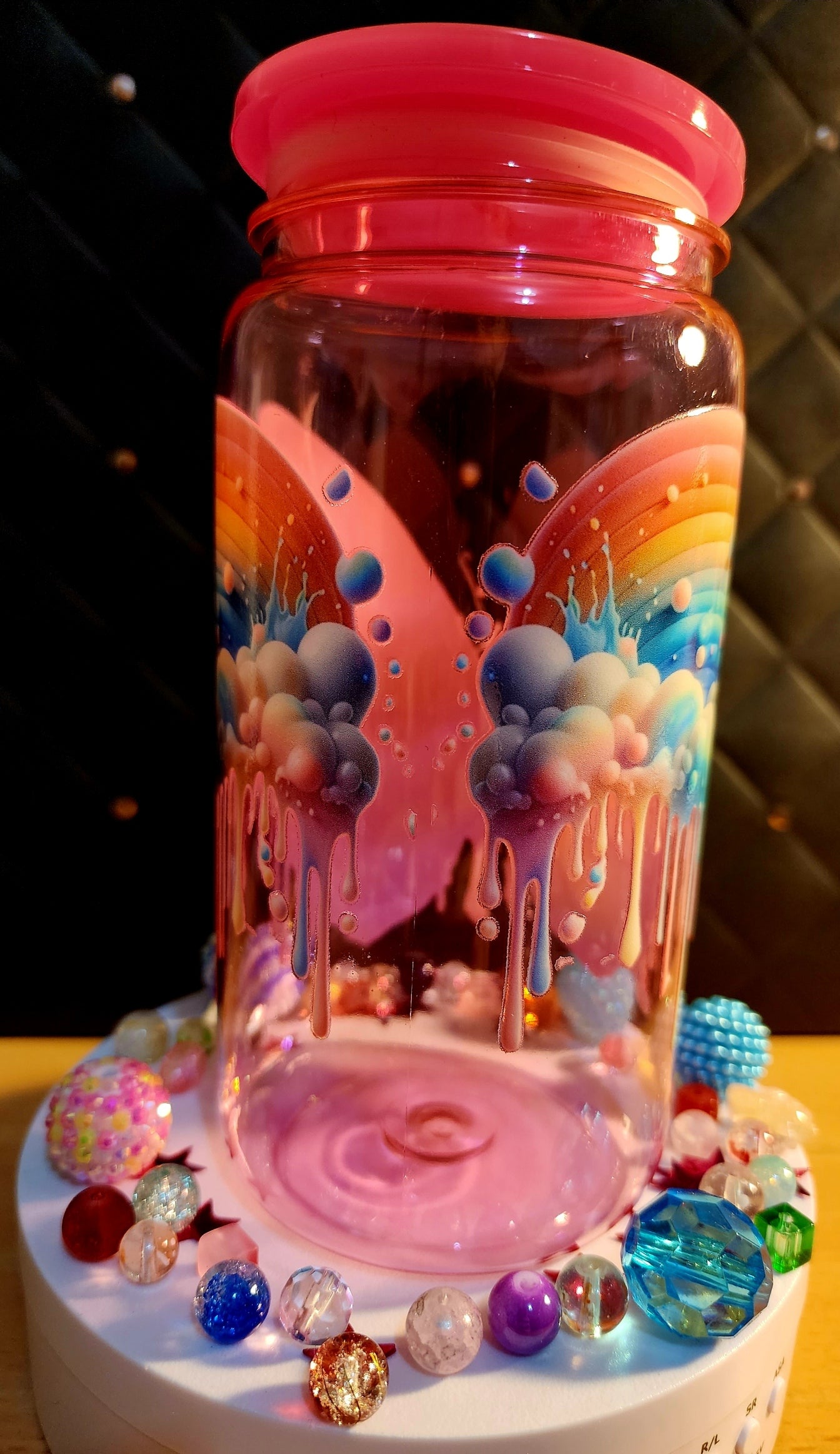 TUMBLER - Pink Butterfly (acrylic)