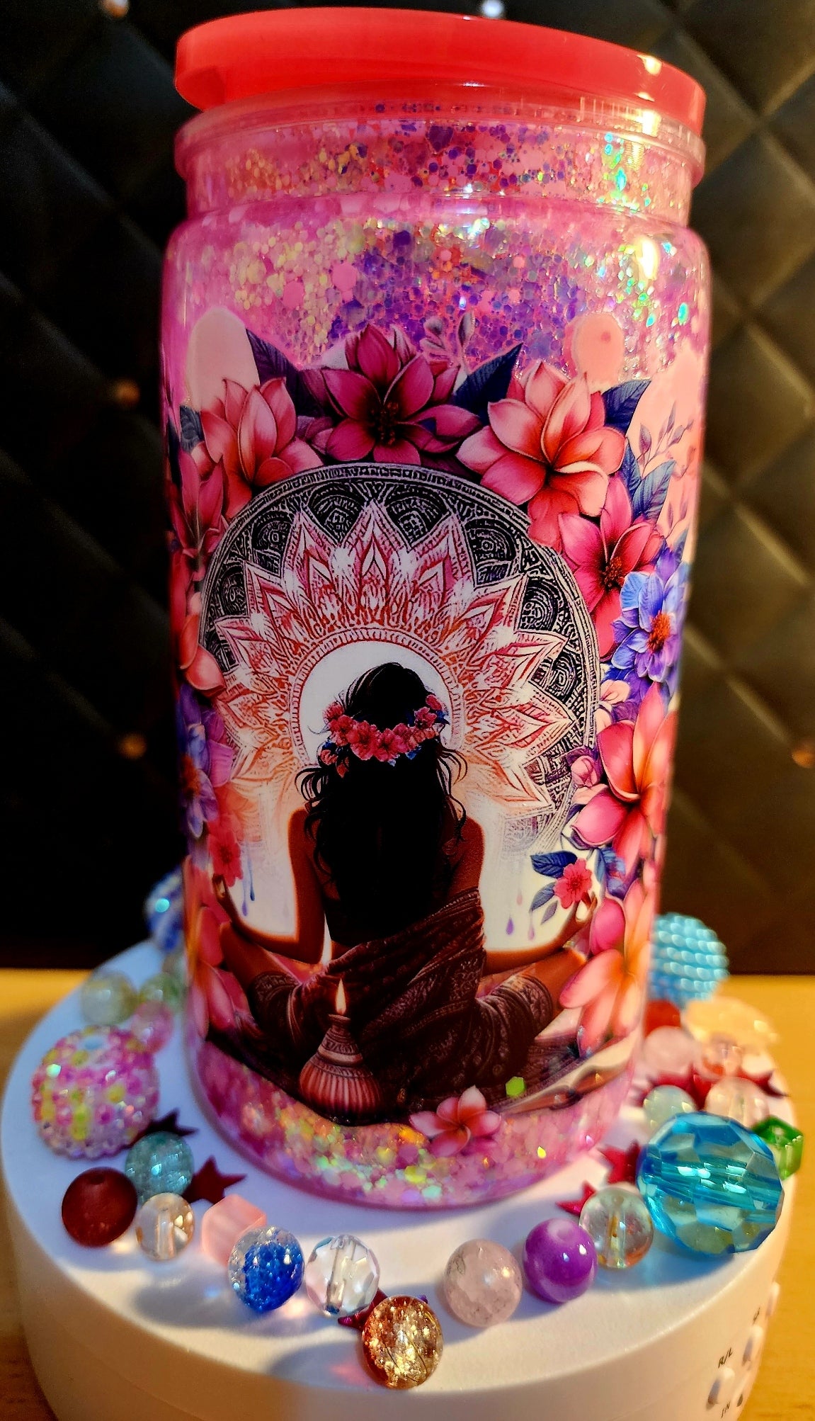 SNOWGLOBE TUMBLER - Tattoo girl, let that shit go (acrylic)