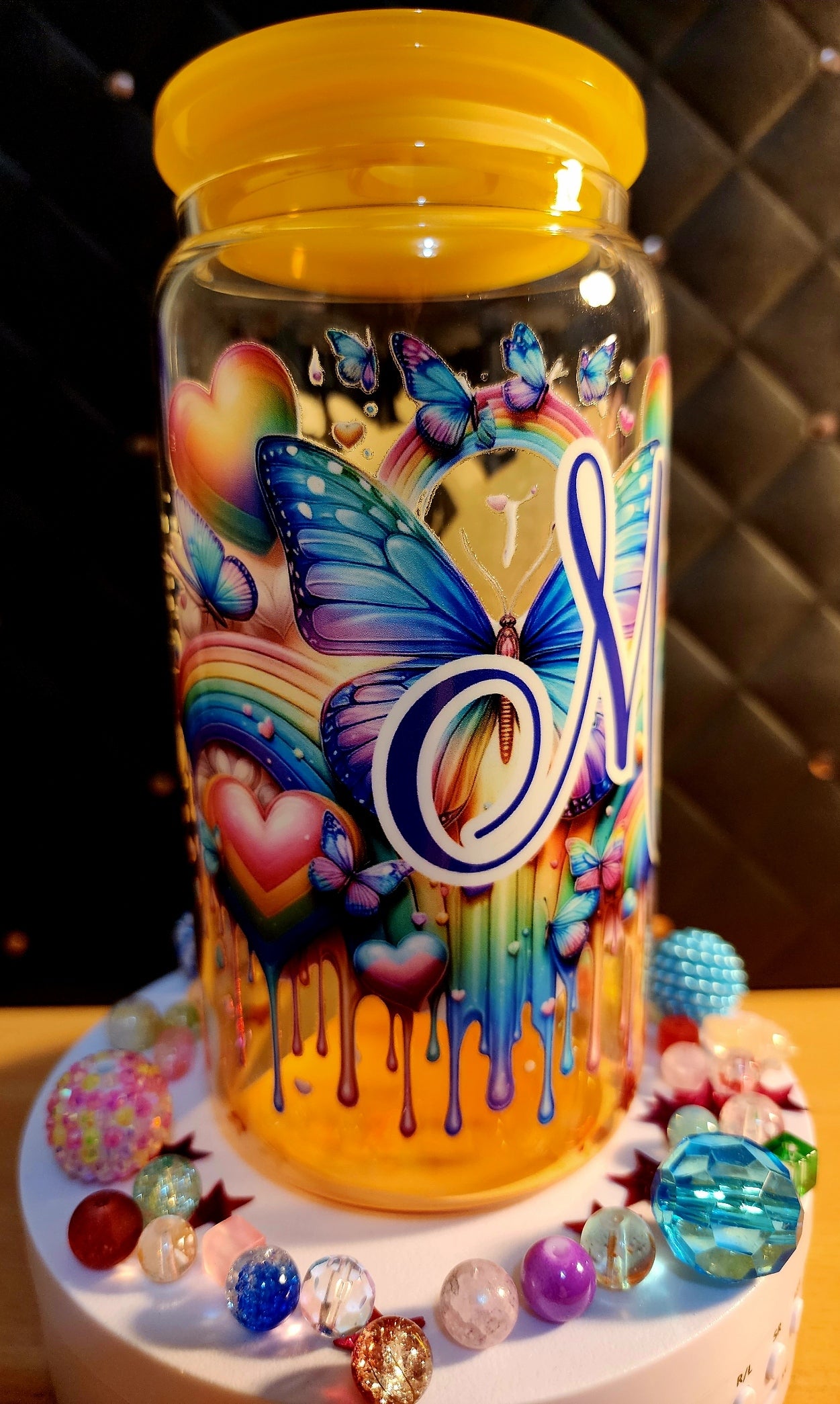 SNOWGLOBE TUMBLER - Mumma with butterflies (acrylic)