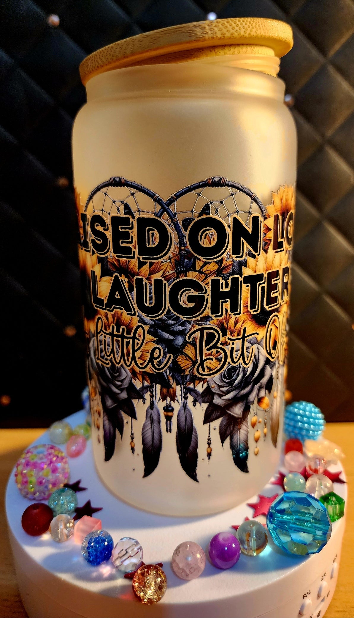 TUMBLER - Tattoo Cowgirl - Brought up on Love, Laughter and a bit of sunshine (glass)