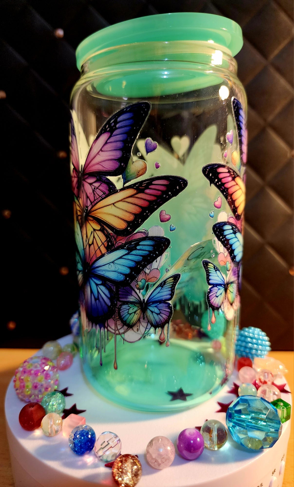 TUMBLER - Colored butterflies (acrylic)