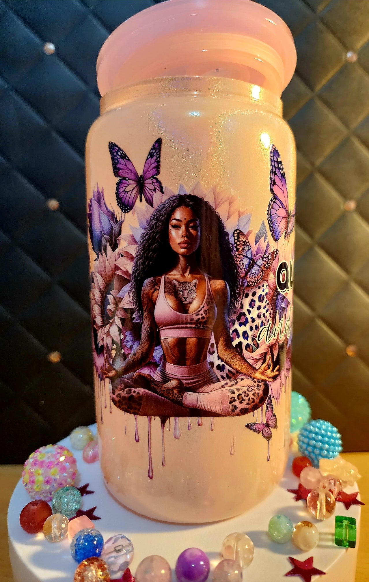 TUMBLER - Tattoo Girl - Calm the mind and your soul will follow (glass)