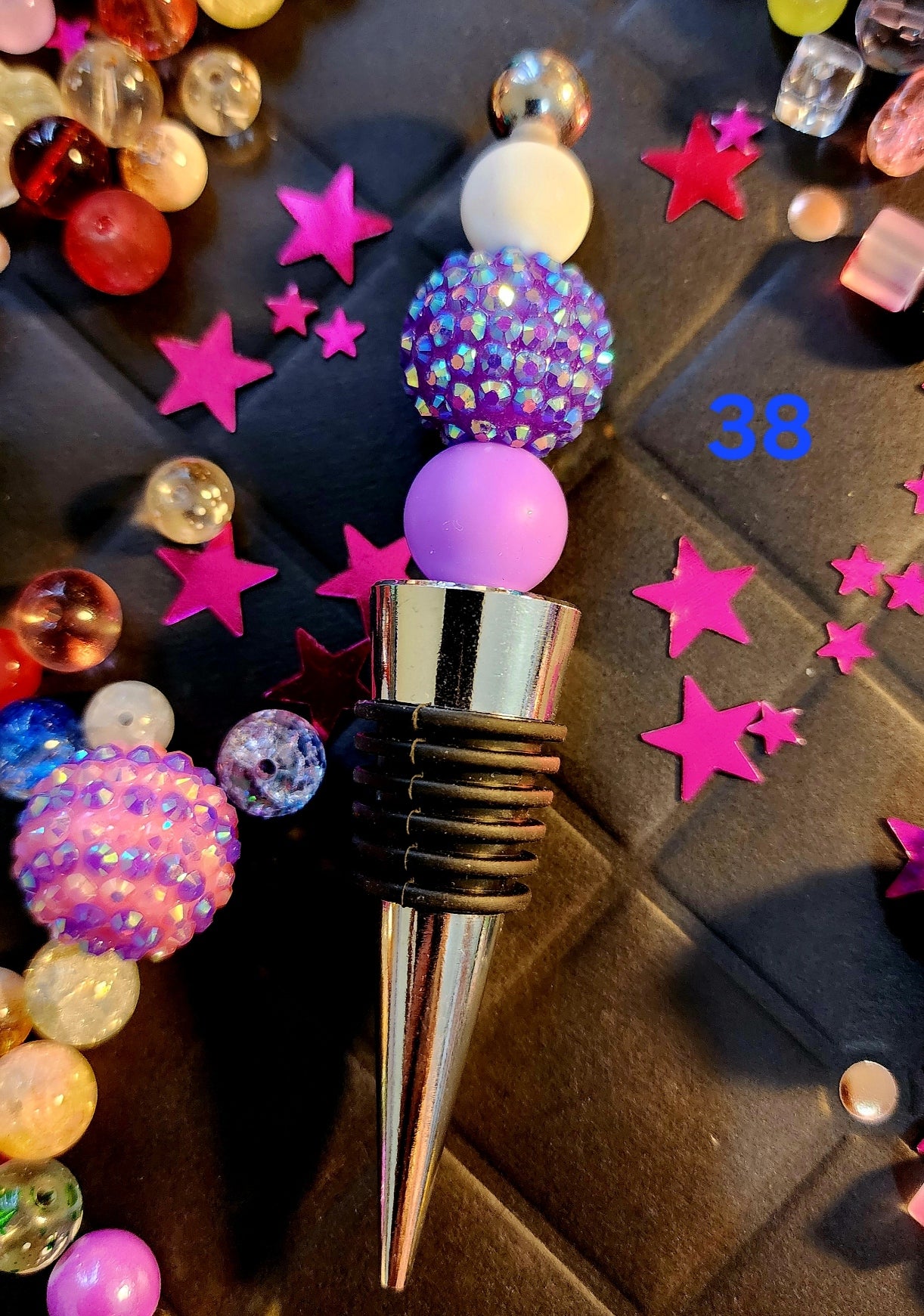 Beaded Wine Bottle Stopper # 38