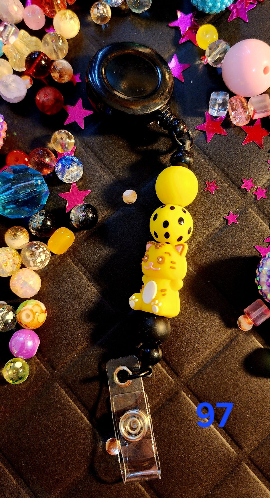 Retractable Beaded Badge Reel #97