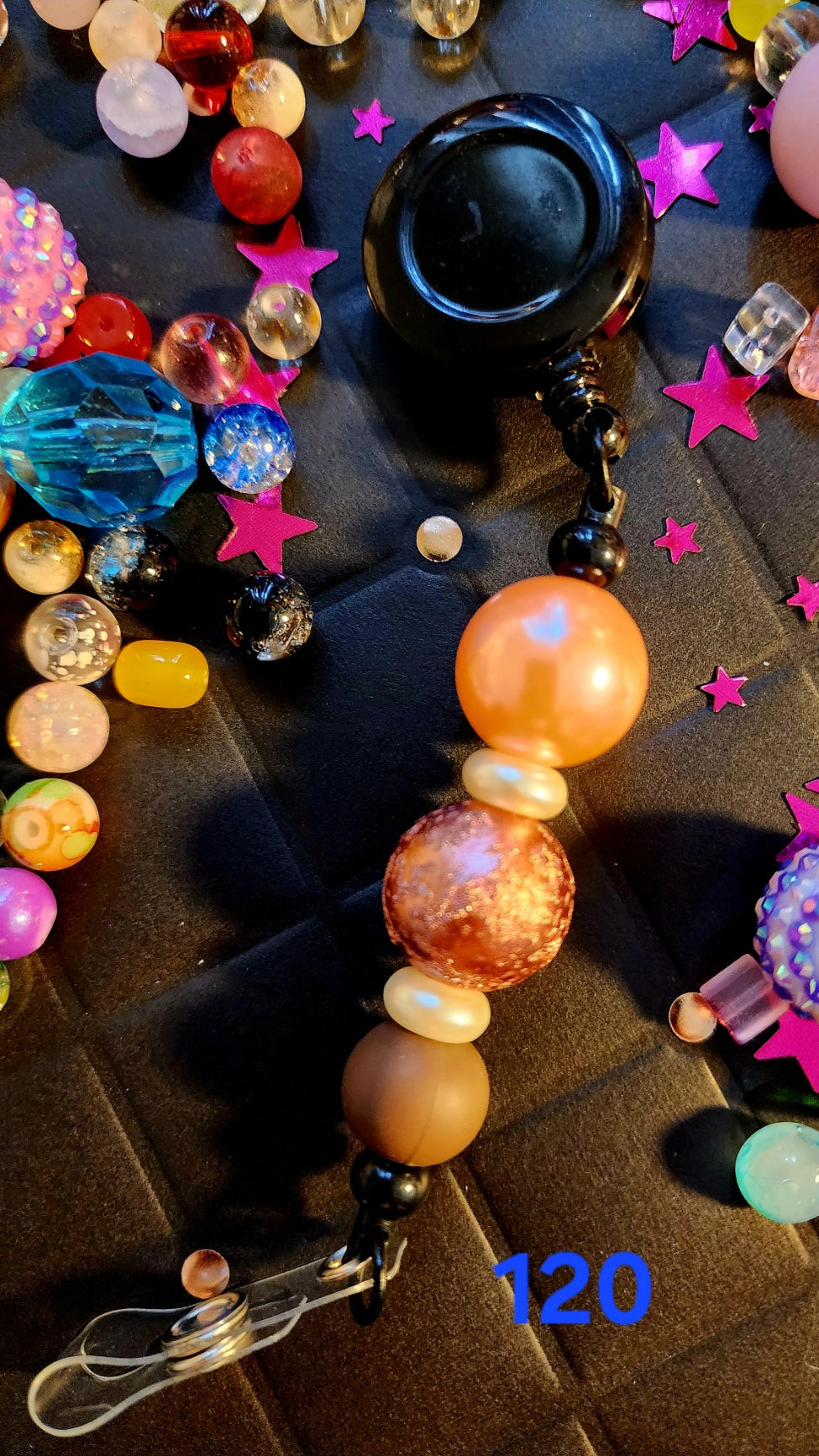 Retractable Beaded Badge Reel #120