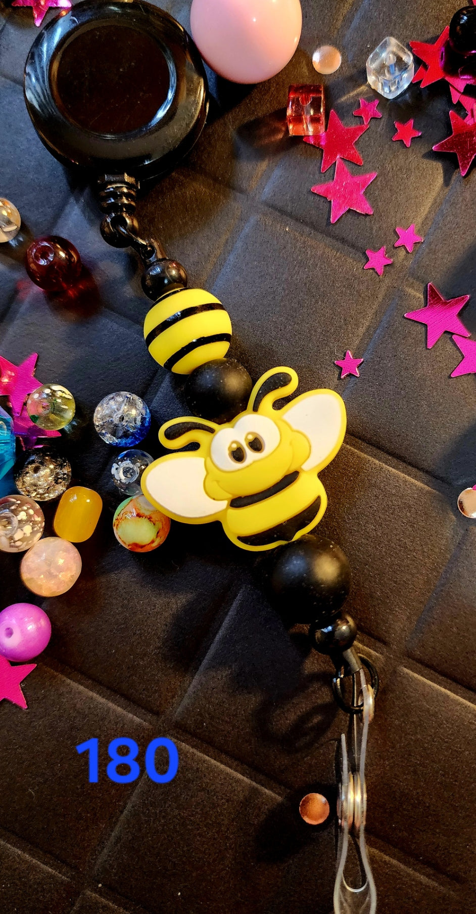 Retractable Beaded Badge Reel #180