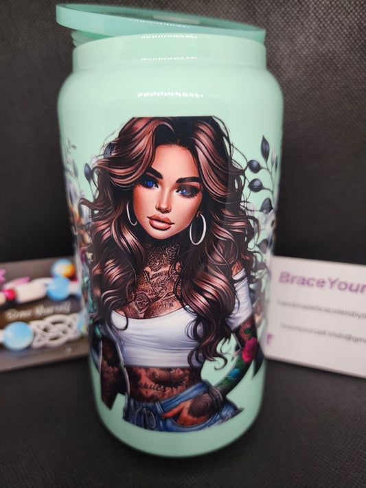 TUMBLER - TATTOO GIRL (stainless steel)