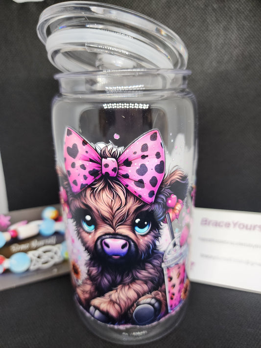TUMBLER - BABY HIGHLAND COW (acrylic)