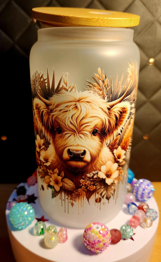 TUMBLER - HIGHLAND COW -(glass)