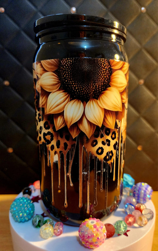 TUMBLER - DRIPPING SUNFLOWER (acrylic)