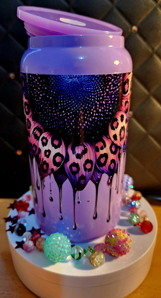 TUMBLER - Purple dripping flowers (stainless steel)