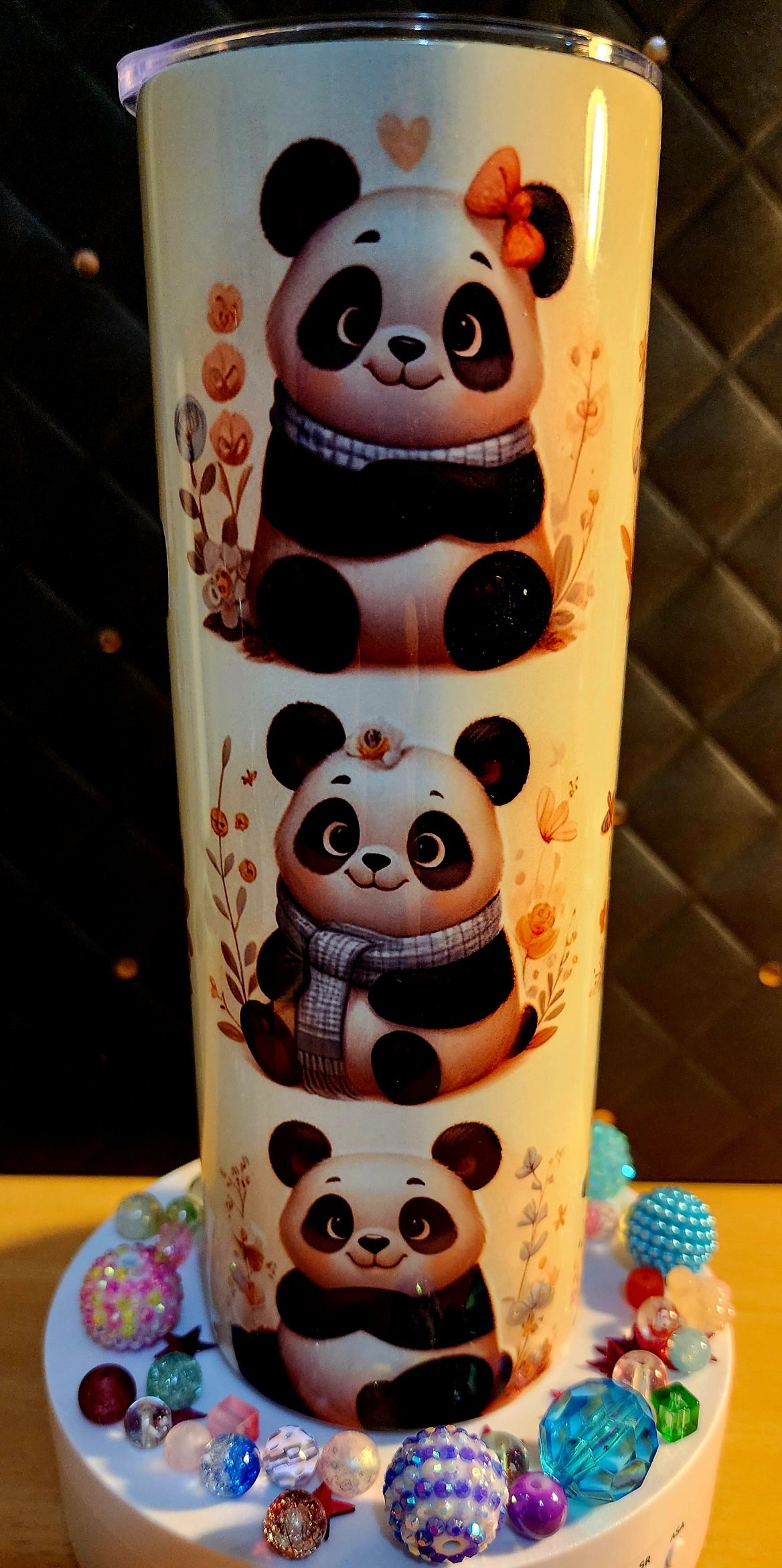 200z TUMBLER - Baby Pandas wearing scarves (stainless steel)