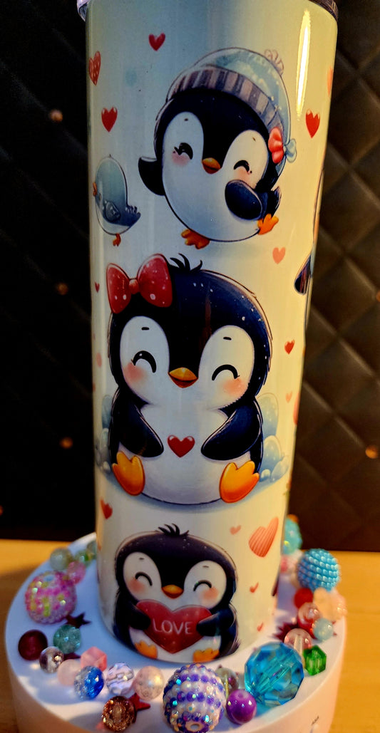 20oz TUMBLER - Baby Penguin in the snow (stainless steel)