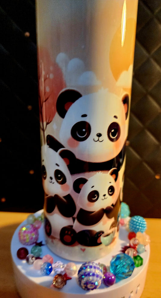 20oz TUMBLER - Panda family (stainless steel)