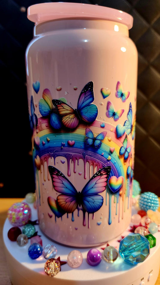 TUMBLER - Bright butterflies (stainless steel)