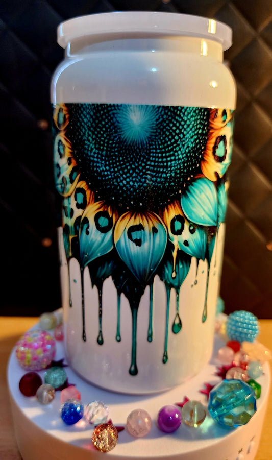 TUMBLER - Green dripping flower (stainless steel)