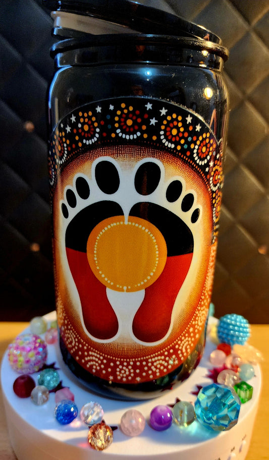 TUMBLER - Aboriginal design footprint (acrylic)