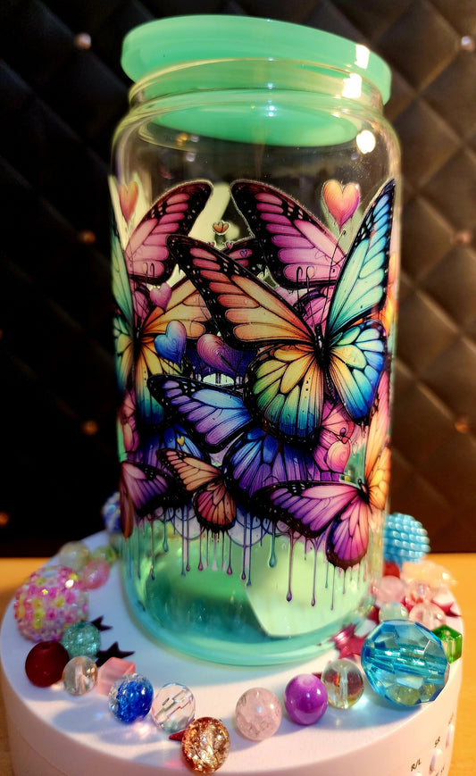 TUMBLER - Colored butterflies (acrylic)