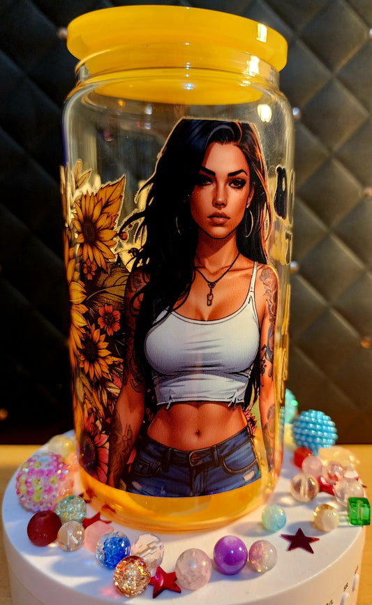 TUMBLER - Tattoo girl - Don't follow the crowd, let the crowd follow you (acrylic)
