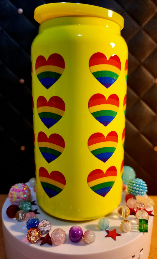 TUMBLER - Pride Love Hearts (stainless steel)