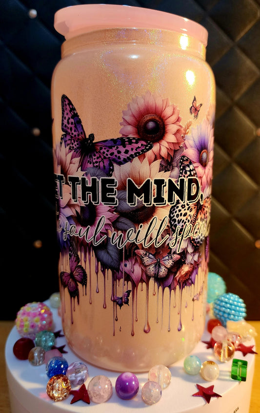 TUMBLER - Tattoo Girl - Calm the mind and your soul will follow (glass)