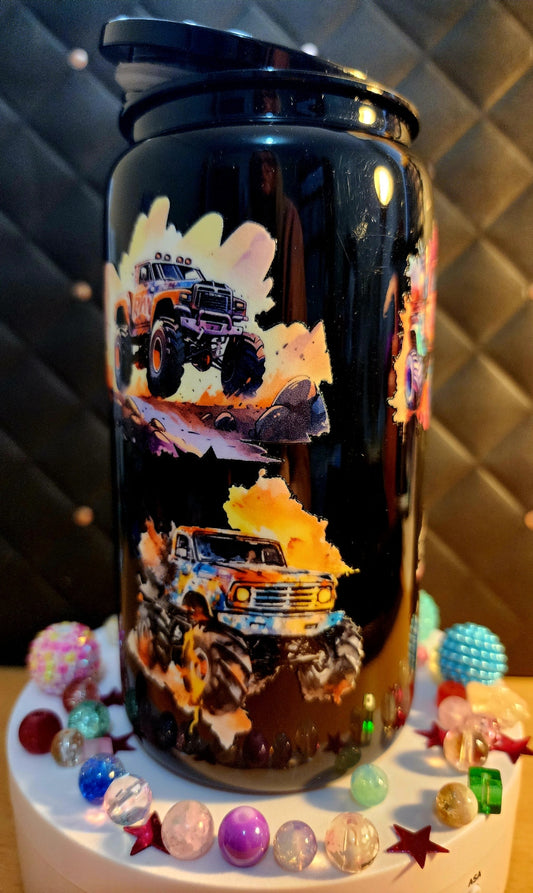 TUMBLER - Monster trucks (black acrylic)