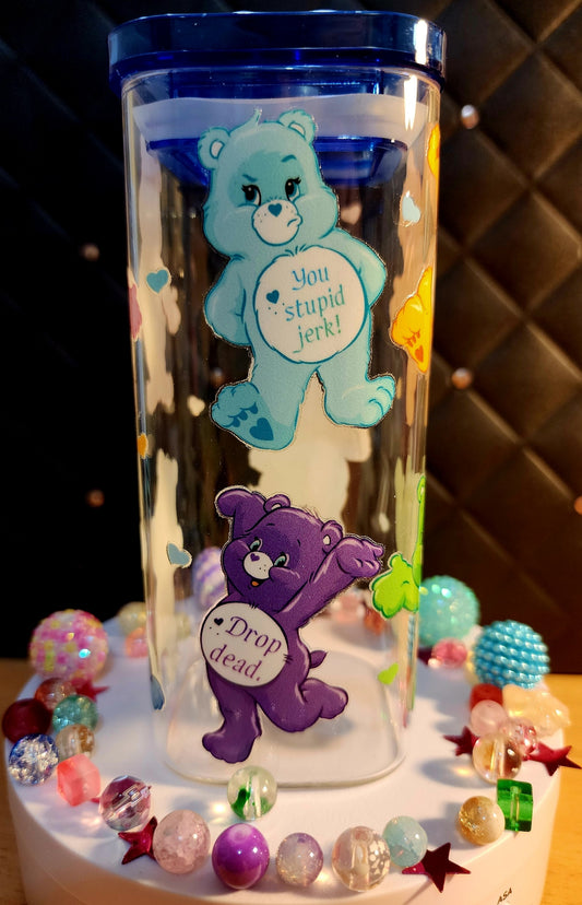 TUMBLERS - Square cup with handle with Swear Bears (blue acrylic)