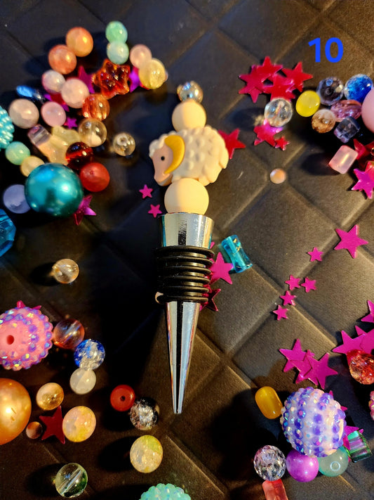 Beaded Wine Bottle Stopper #10