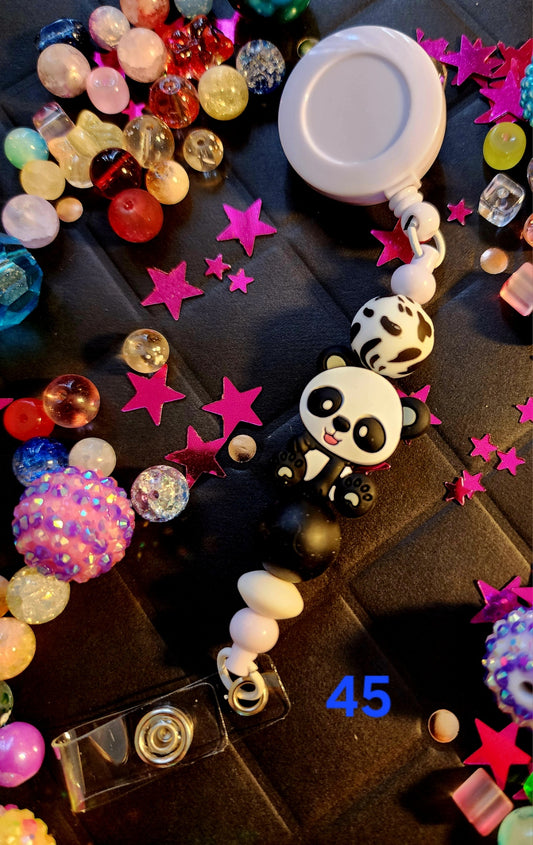 Retractable Beaded Badge Reel #45