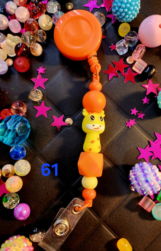 Retractable Beaded Badge Reel #61