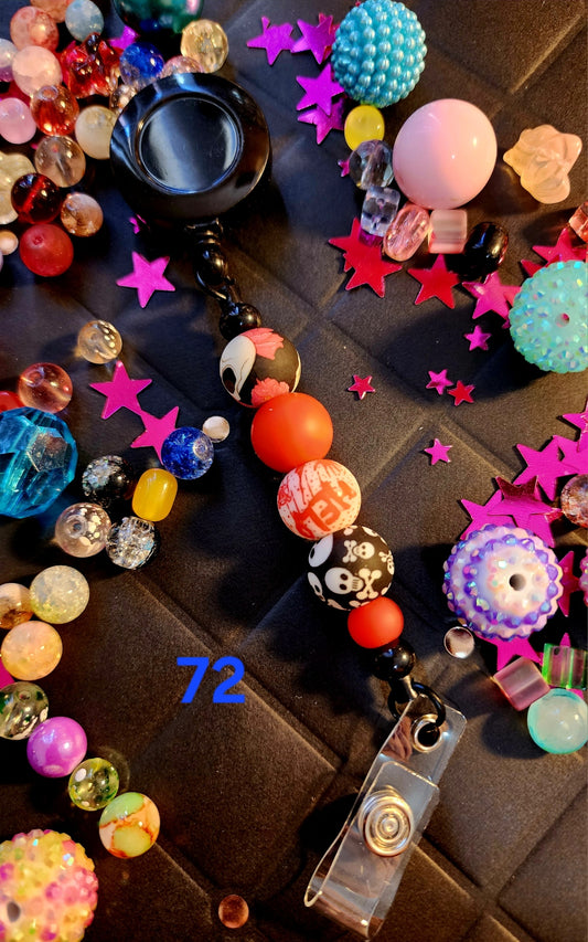 Retractable Beaded Badge Reel #72