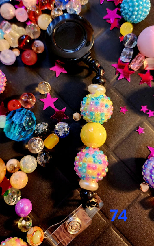 Retractable Beaded Badge Reel #74