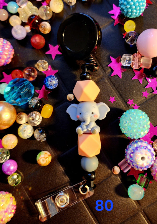 Retractable Beaded Badge Reel #80