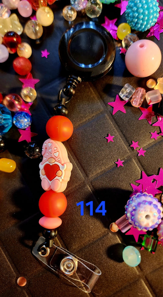 Retractable Beaded Badge Reel #114