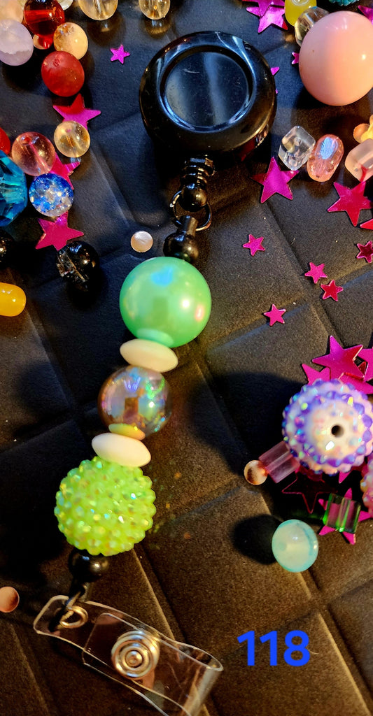 Retractable Beaded Badge Reel #116