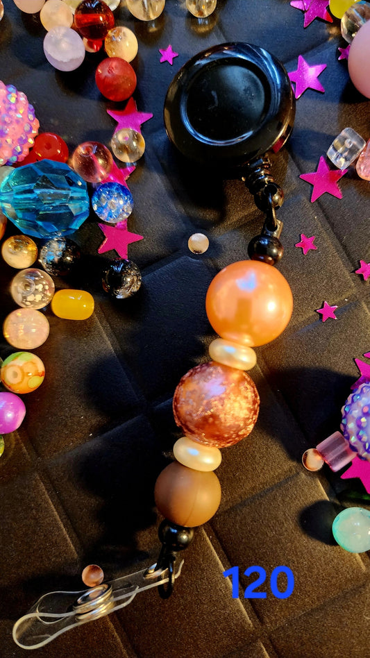 Retractable Beaded Badge Reel #120
