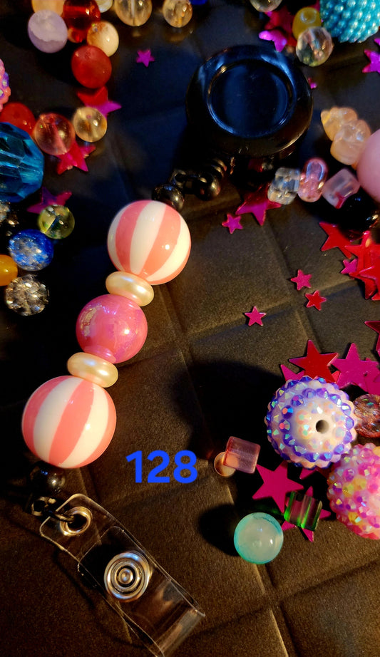 Retractable Beaded Badge Reel #128