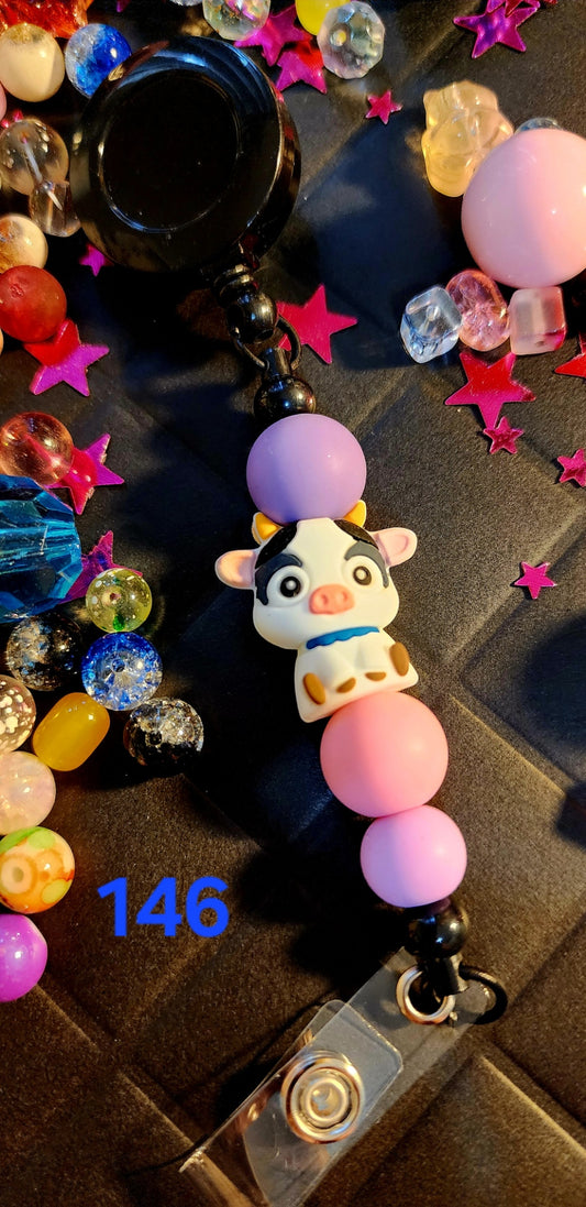 Retractable Beaded Badge Reel #146