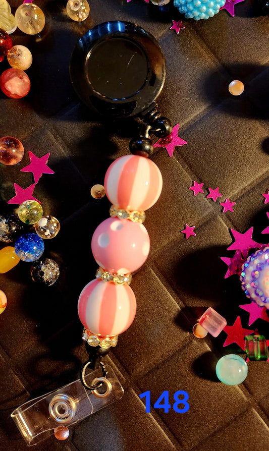 Retractable Beaded Badge Reel #148