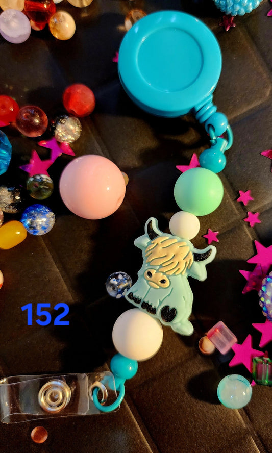 Retractable Beaded Badge Reel #152